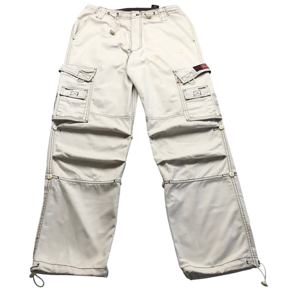 Vintage Clench Jeans Cargo Pants Beige Convertible Pants Mens 32x33 Twill Beige